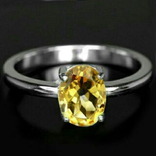 แหวนเงินแท้ 92.5 พลอยซิทริน citrine น้ำหนัก 1.86 กะรัต สีเหลืองทองสวยไฟดีค่ะ