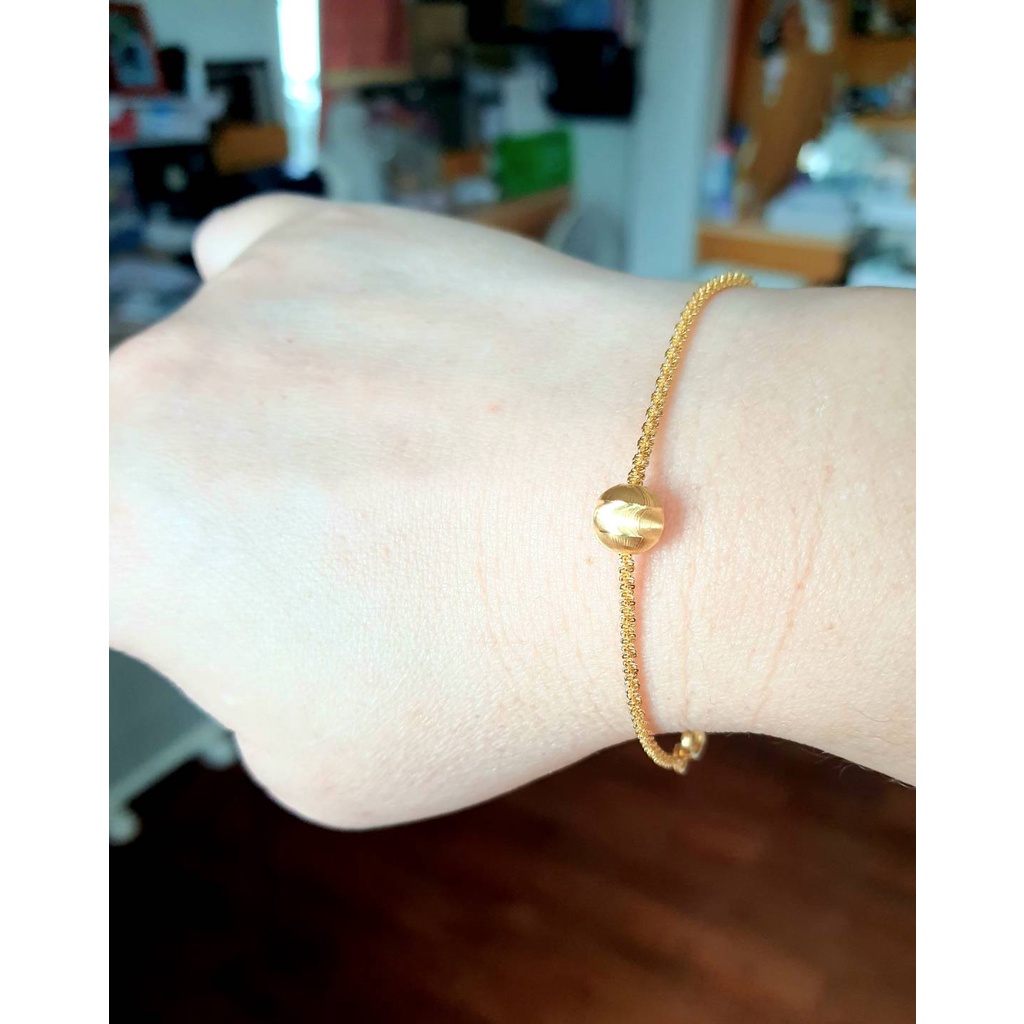 สร้อยมืออิตาลีลายเกลียวปั่นพร้อมบอลสตาร์ดัสเพลนชุบทองคำ18K มีตรา ITALY ราคา ถูกที่สุด ดีลบีเคเค