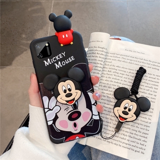 เคสโทรศัพท์ซิลิโคน TPU แบบนิ่ม ลายการ์ตูนมิกกี้ มินนี่ 3d มีสายคล้อง สําหรับ Infinix Hot 11 Play Hot 10 9 Play