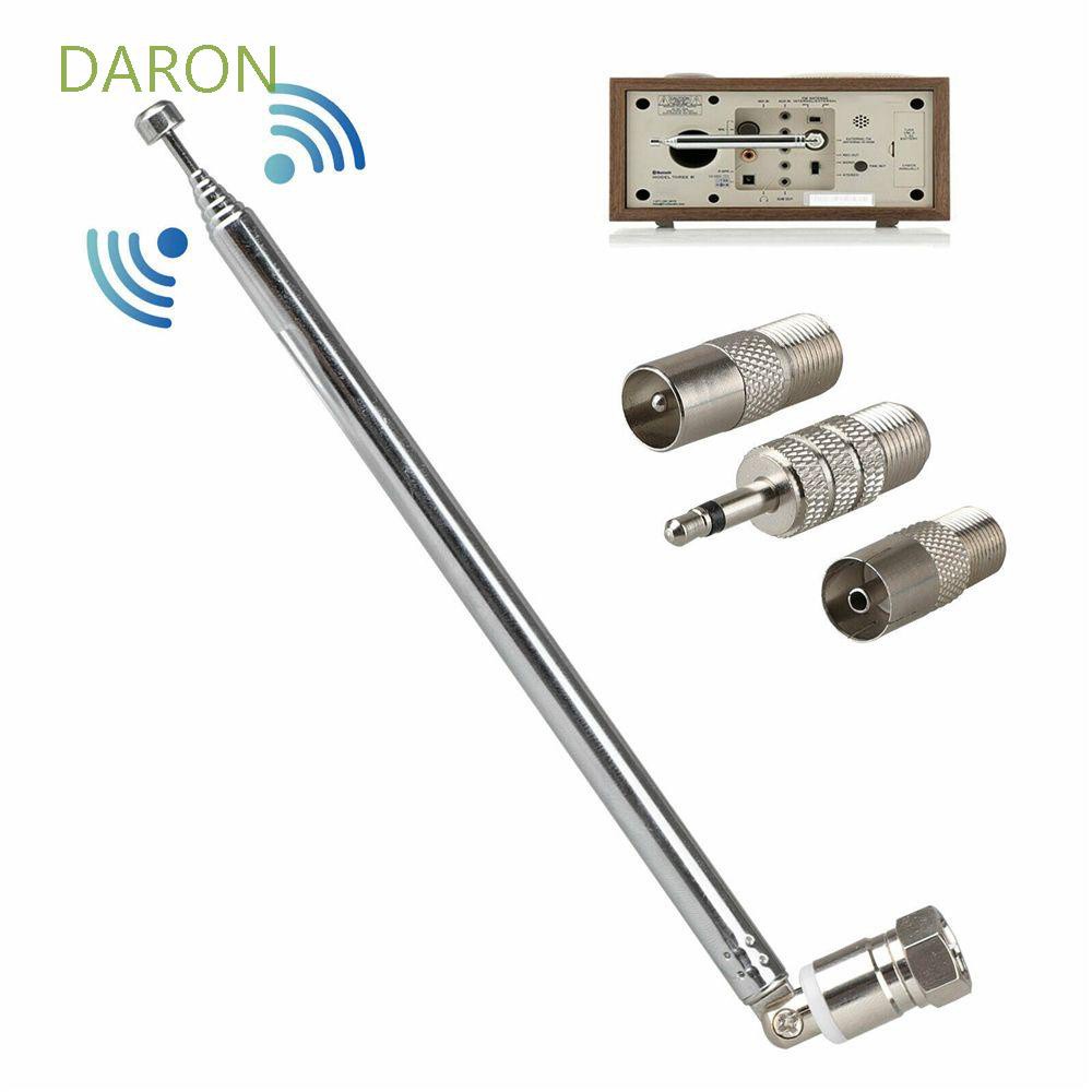 DARON เสาอากาศแบบยืดไสลด์ FM 75 Ohm Aerial Wave 5V 10W พร้อม TV/3.5 อะแดปเตอร์ F ประเภทวิทยุ 86-106M