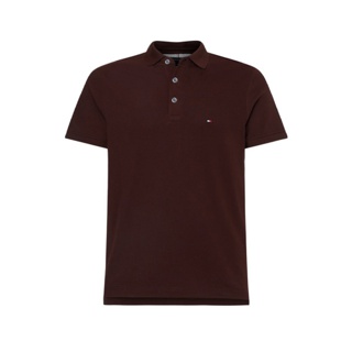 TOMMY HILFIGER เสื้อโปโลชาย รุ่น MW0MW17771 GR8 สีเบอร์กันดี