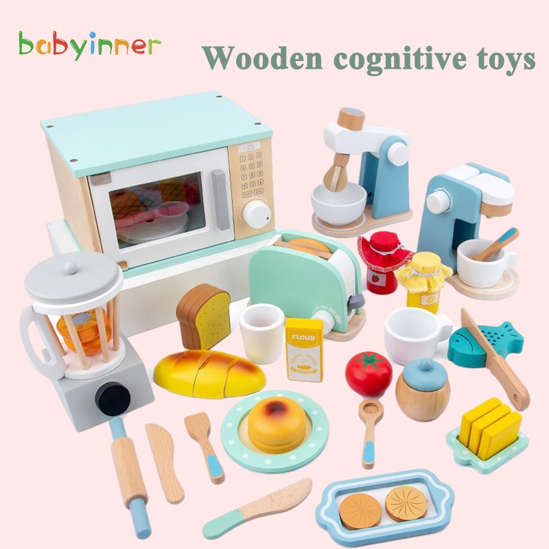 Kids Toy Wooden Toy Simulation Kitchen Set Baby Prentend Play Small