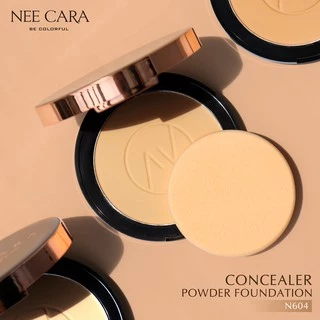 NEE CARA | N604นีคาร่า แป้งพัฟ แป้งผสมรองพื้น แป้งตลับ CONCEALER POWDER FOUNDATION SPF 25PA++