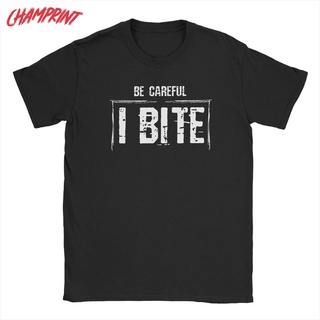 เสื้อยืดแขนสั้น คอกลม พิมพ์ลายดอกไม้ Be Careful I Bite แฟชั่นคู่รัก สําหรับผู้ชาย