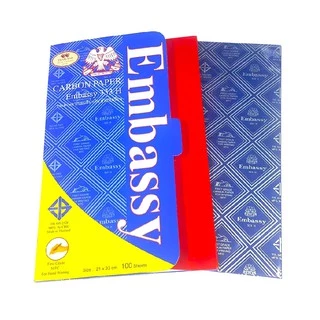 กระดาษคาร์บอน กระดาษก๊อปปี้ สีน้ำเงิน Embassy (100แผ่น) No.333H แผ่นคาร์บอน Carbon Paper [S24]