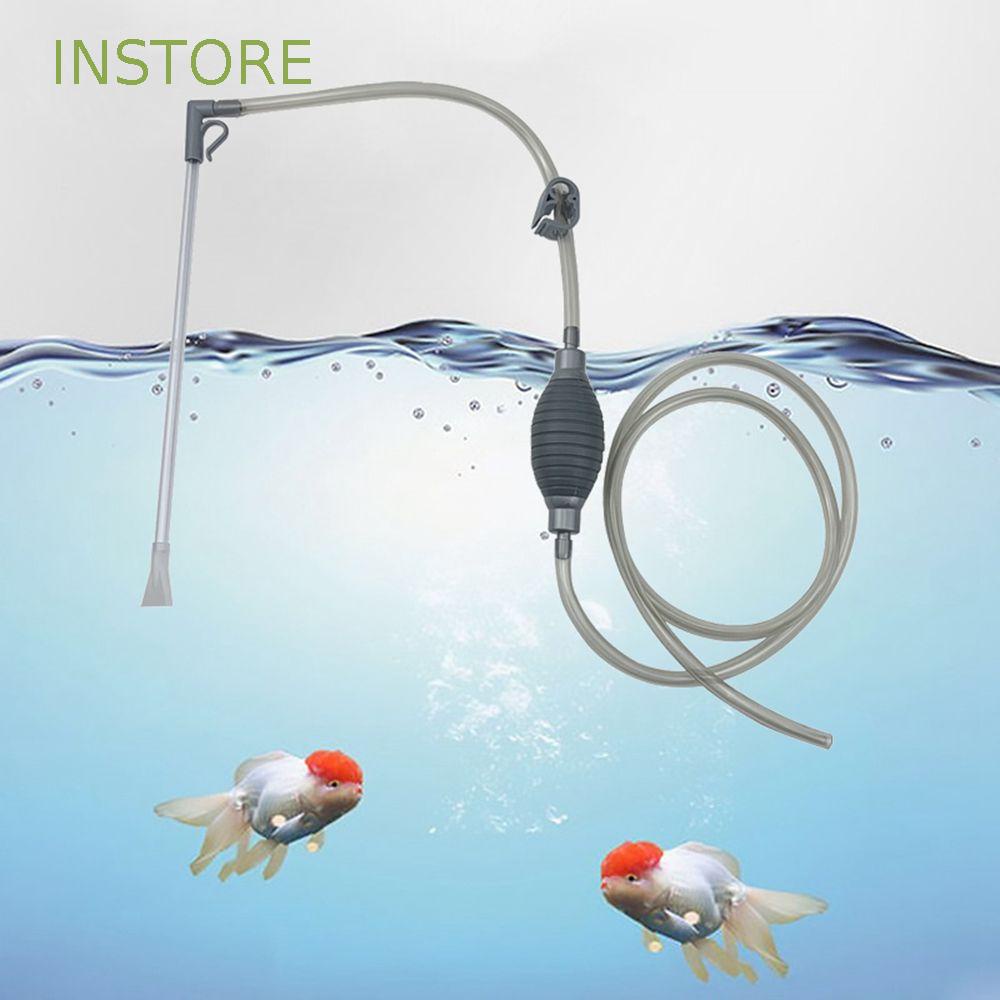 Instore เครื่องมือทําความสะอาดน้ํา กึ่งอัตโนมัติ พร้อมหัวฉีดกรองอากาศ ปั๊มลม ทําความสะอาดตู้ปลา พิพิธภัณฑ์สัตว์น้ํา กรวดกรอง กาลักน้ํา ตู้ปลา