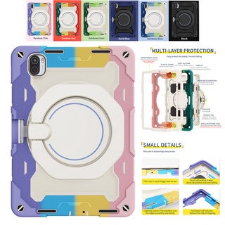 Heavy-Duty Shockproof Case for Xiaomi Mi Pad 5 11" Soft Silicone Hard Plastic Hybrid Triple-Layer Drop-Proof built-In Rotatable Handheld Stand With Pen Slot Tablet Protection Case Cover