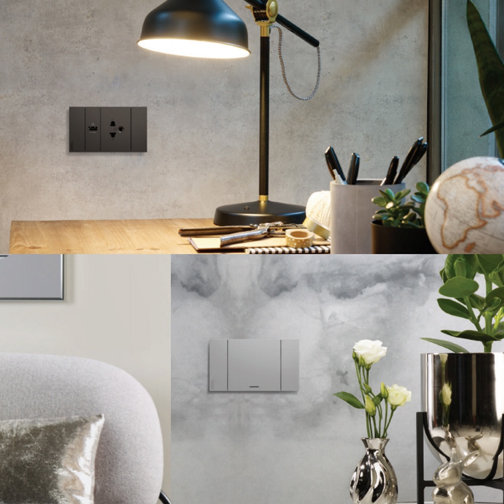 ❅▣Schneider Electric ชุดเต้ารับคู่ 3 ขา พร้อมหน้ากาก สีขาว A70426UST_WE รุ่น AvatarOn A