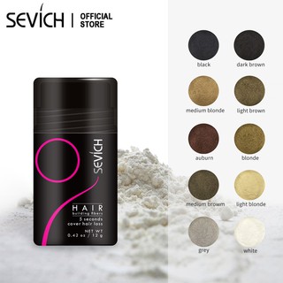 SEVICH ผงไฟเบอร์สีดำ สำหรับเพิ่มความหนาผม ปิดผมบาง ขนาด 12 กรัม