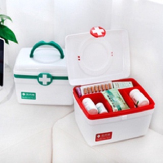 กล่องยา ปฐมพยาบาล 2 ชั้น 2-Layer First Aid Kit Box Medicine Storage (มีไซส์ และ สีให้เลือก)