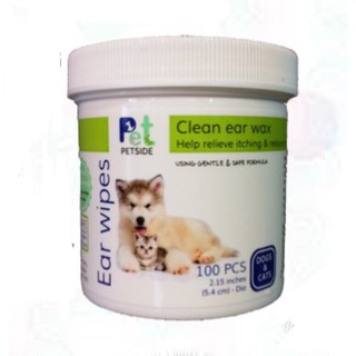 PetSide Ears Wipes แผ่นเช็ดหู 100 ชิ้น