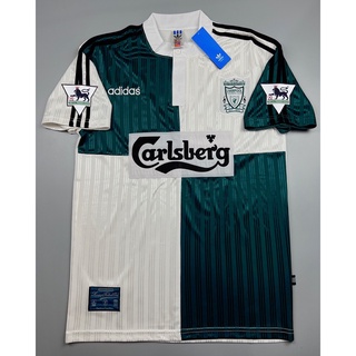 เสื้อบอล ย้อนยุค ลิเว่อพูล เยือน 1995 Retro Liverpool Away พร้อมอาร์มพรีเมียร์ลีค เรโทร คลาสสิค 1995-96