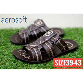 SIZE38 Aerosoft รองเท้าแตะผู้ชาย P0106 สีน้ำตาล