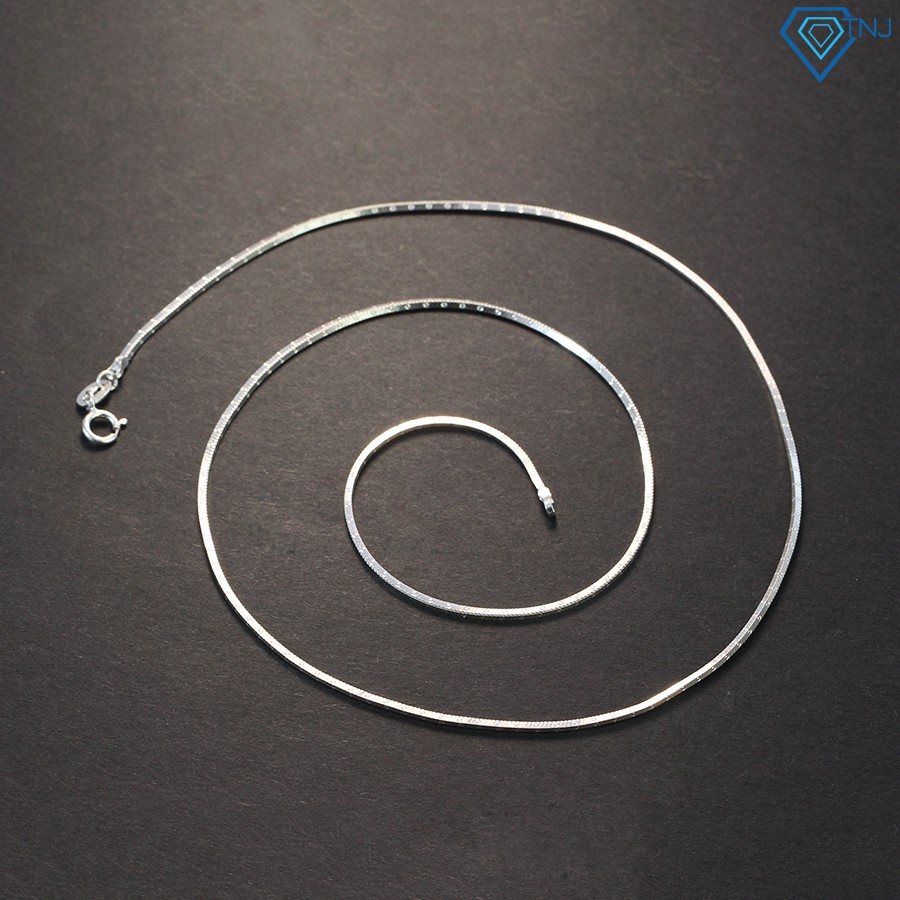 สร้อยคอก๋วยเตี๋ยวทรงสี่เหลี่ยมเงินผู้หญิง DNK0007 TNJ Jewelry