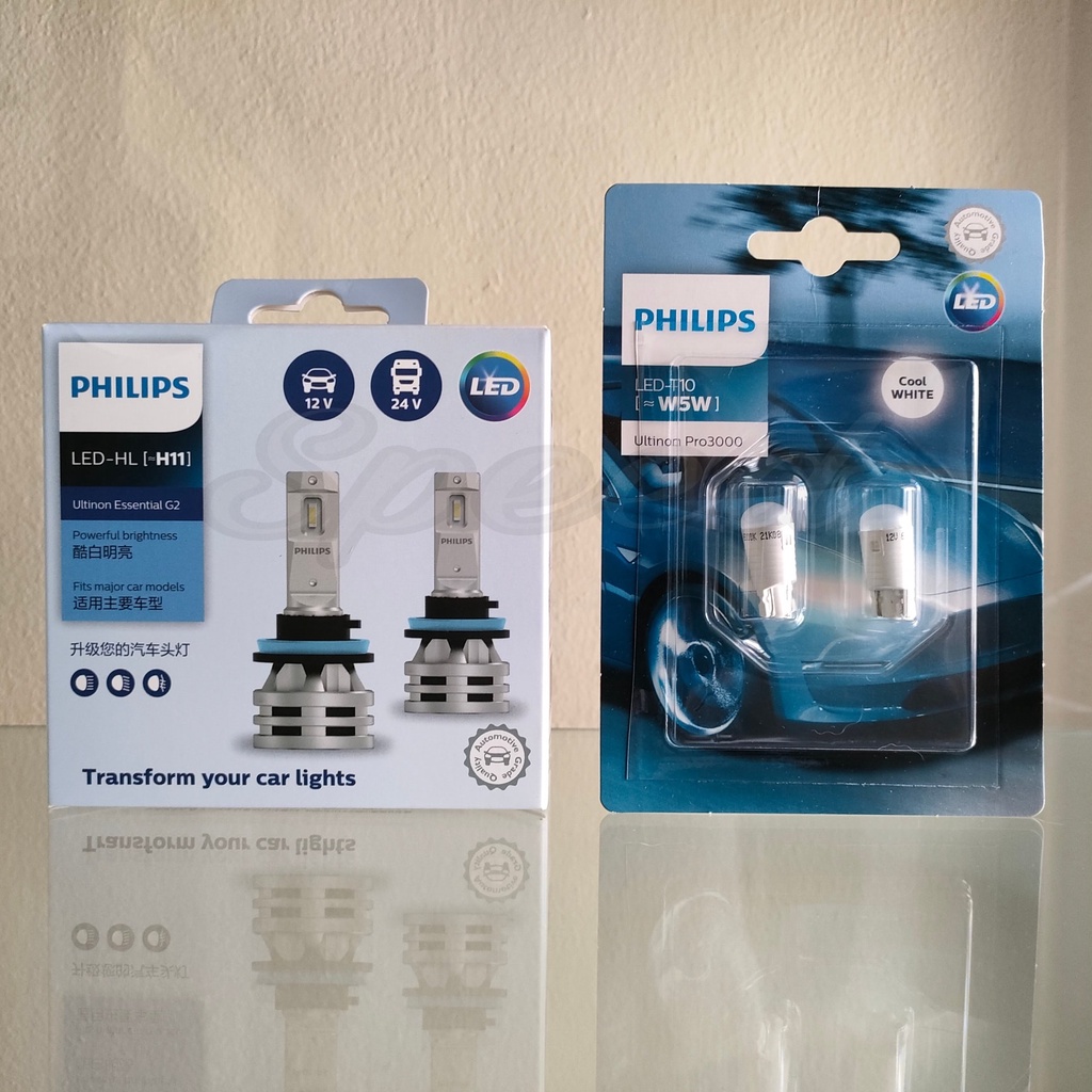 Philips หลอดไฟรถยนต์ Ultinon Essential LED+150% Gen2 6500K H11 แถมฟรี Philips Pro3000  LED T10 6000K