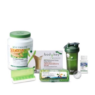 ชุดอาหารเช้า Nutrilite Amway ชุดควบคุมน้ำหนัก แถมแก้วเชค ตลับแบ่ง ลดน้ำหนักวิธีสุขภาพ สารอาหารครบ สัดส่วนเฟิม ไม่ย้วย