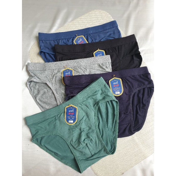กางเกงในผู้ชายผ้านุ่มสีพื้น (M-3xl)