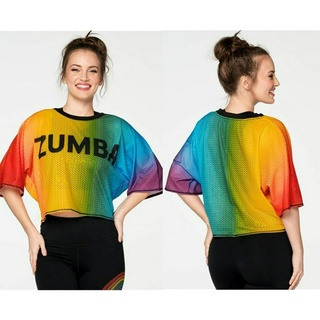 มาใหม่ เสื้อยืดลําลอง สําหรับสตรี ผ้าตาข่าย ลาย Zumba Z1T00 0477