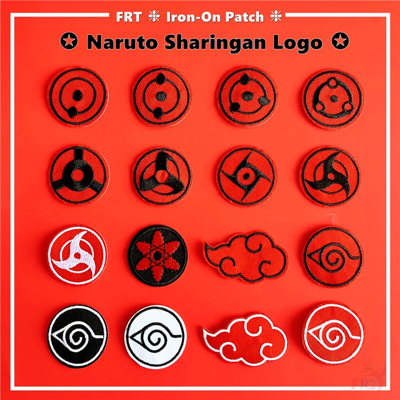 แผ่นแพทช์เหล็ก ลายโลโก้ Naruto Sharingan แผ่นแพทช์รีดติดเสื้อ ลายการ์ตูนอนิเมะ DIY 1 ชิ้น