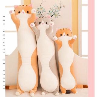 Long Cat Plush Toy Soft Stuffed Kitten Pillow Kids Sleeping Pillow Home Decor