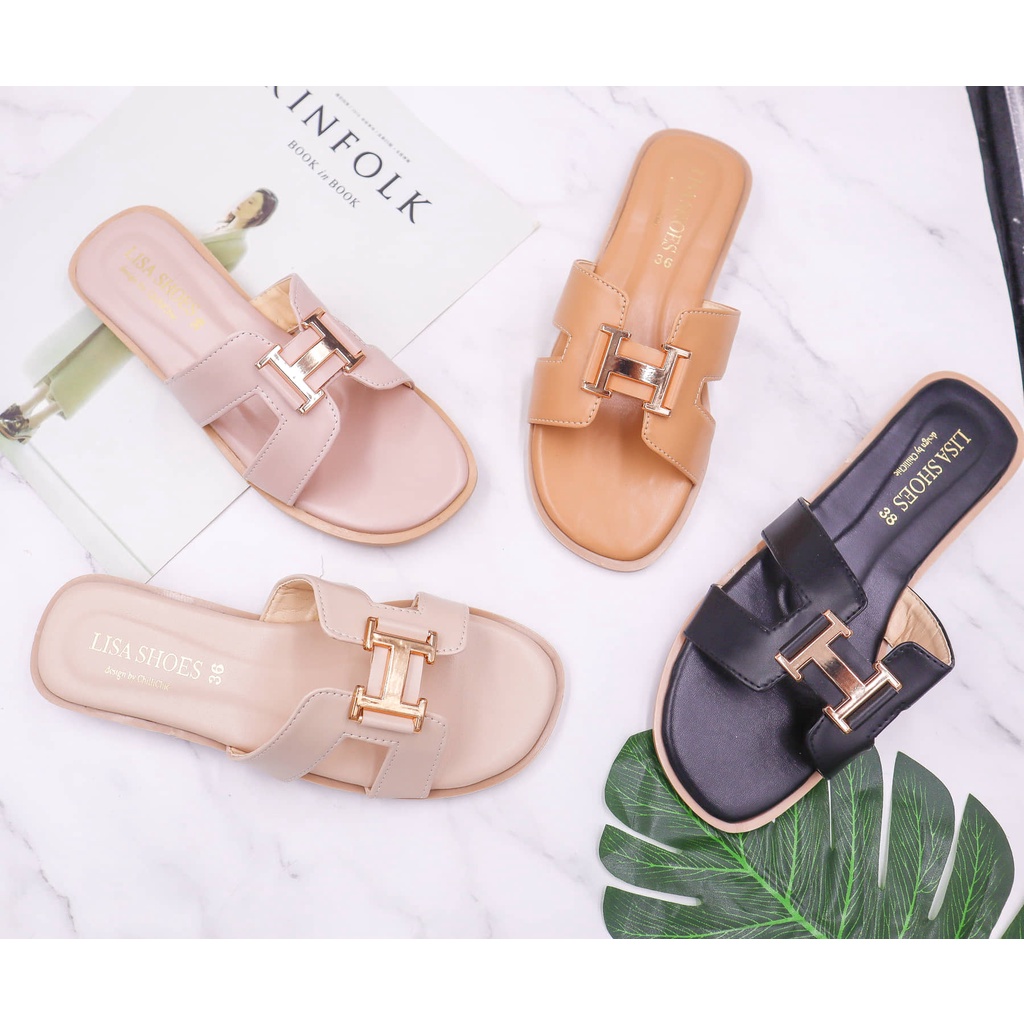 ⚡รองเท้าแตะ H 36-45 ⚡ประดับอะไหล่หรูดูดีแบรนด์ LISA(L07)​🔥 งานพรีเมี่ยมสั่งตัดใส่สบายได้ตลอดวัน❗❗