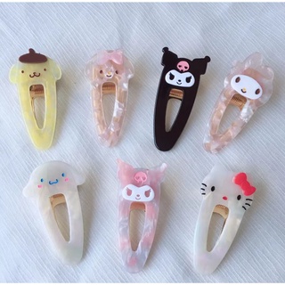 Acetate Sanrio กิ๊บปากเป็ด กิ๊บติดผม การ์ตูนน่ารัก Kuromi Cinnamon Dog Melody KT แมว เครื่องประดับผม