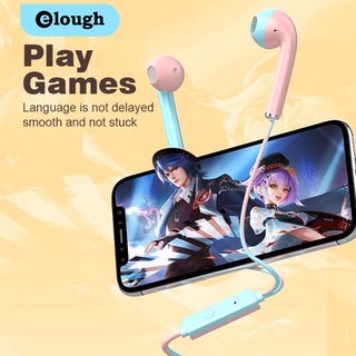 Elough U24 หูฟังสเตอริโอ Hi-Fi สีหวาน พร้อมไมโครโฟนในตัว