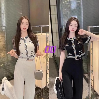 ส่งทันที Cici(NO. 2067)SET 2ชิ้น เสื้อครอป+กางเกงขายาว ดีเทล…