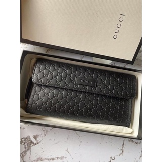 New🍥 Gucci wallet 3 พับ ดำ &amp; แดง อปก. กล่อง ถุงผ้า การ์ด สวย เรียบ หรู ราคาดีมากก