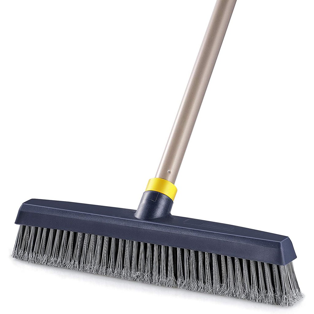 ♝☑Push Broom Brush ขนแปรงแข็ง หัวไม้กวาด Telescopic Heavy-Duty Outdoor Commercial สำหรับทำความสะอาดห