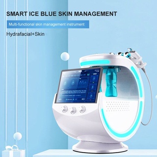 Ultrasound Skin Care Cryotherapy Microdermabrasion เครื่อง Ice Blue Magic Mirror เครื่องวิเคราะห์ผิว Oxygene Hydrafacial