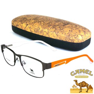 CAMEL แว่นตา รุ่น CA-12734 สีน้ำตาลตัดส้ม กรอบเต็ม ขาสปริง วัสดุ สแตนเลส สตีล (สำหรับตัดเลนส์) กรอบแว่นตา Eyeglasses