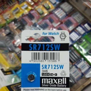 (1ก้อน) ถ่านกระดุม Maxell SR712SW, 346 1.55V จำนวน 1ก้อน Silver Oxide Battery ของใหม่ ของแท้