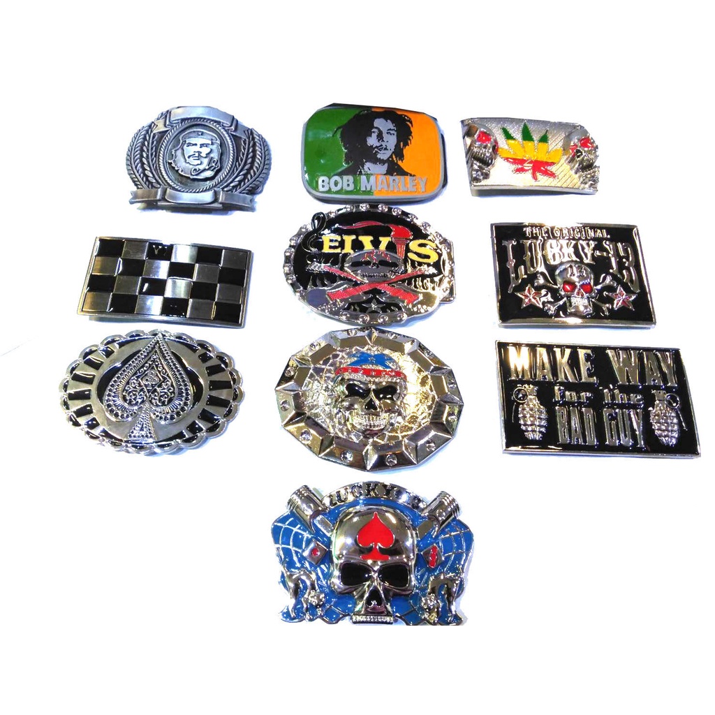 หัวเข็มขัดBOB เชกัวร่า กะโหลก กันชา งานโลหะอัลลอยด์ งานเกรดA งานสวย เทห์ แนวคาวบอย ใส่กับสายหนังวัว 