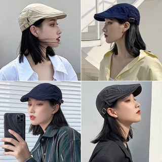 หมวกเบเร่ต์ BRITISH STYLE ทรงวินเทจสุด classic เนื้อผ้าฝ้าย สวมใส่สบาย ปรับได้ตามขนาดศรีษะ 05B2