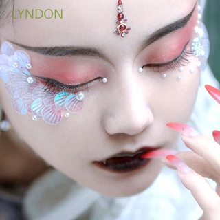 Lyndon Diy สติ๊กเกอร์เมอร์เมดเกล็ดปลาประดับเลื่อมเครื่องสําอางแต่งหน้า