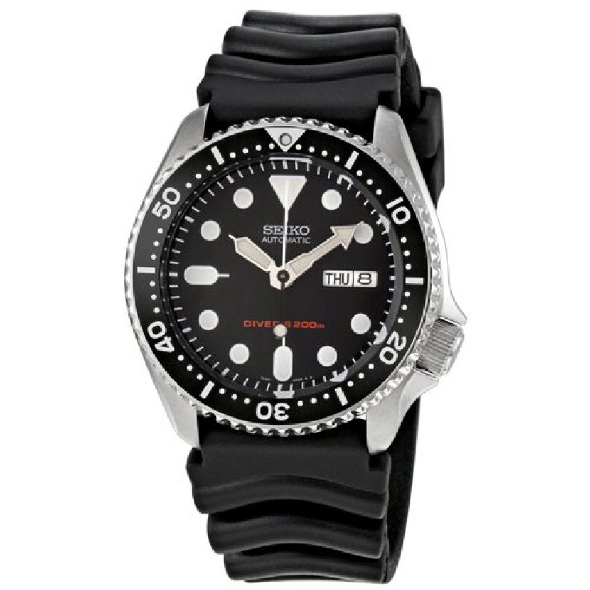 SEIKO Automatic Diver 200 m นาฬิกาข้อมือผู้ชาย สีดำ สายยางเรซิน
รุ่น SKX007K