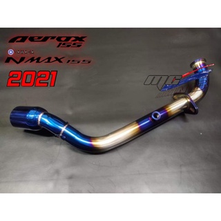 คอท่อAerox2021-22, Nmax2021-22 สีรุ้ง คอท่อเลสแท้ไดซ์สีรุ้ง