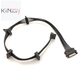 15Pin Sata พาวเวอร์ซัพพลาย Splitter สายเคเบิ้ลฮาร์ดไดรฟ์ 1 Male To 5 Female สายไฟสําหรับ Pc Sever