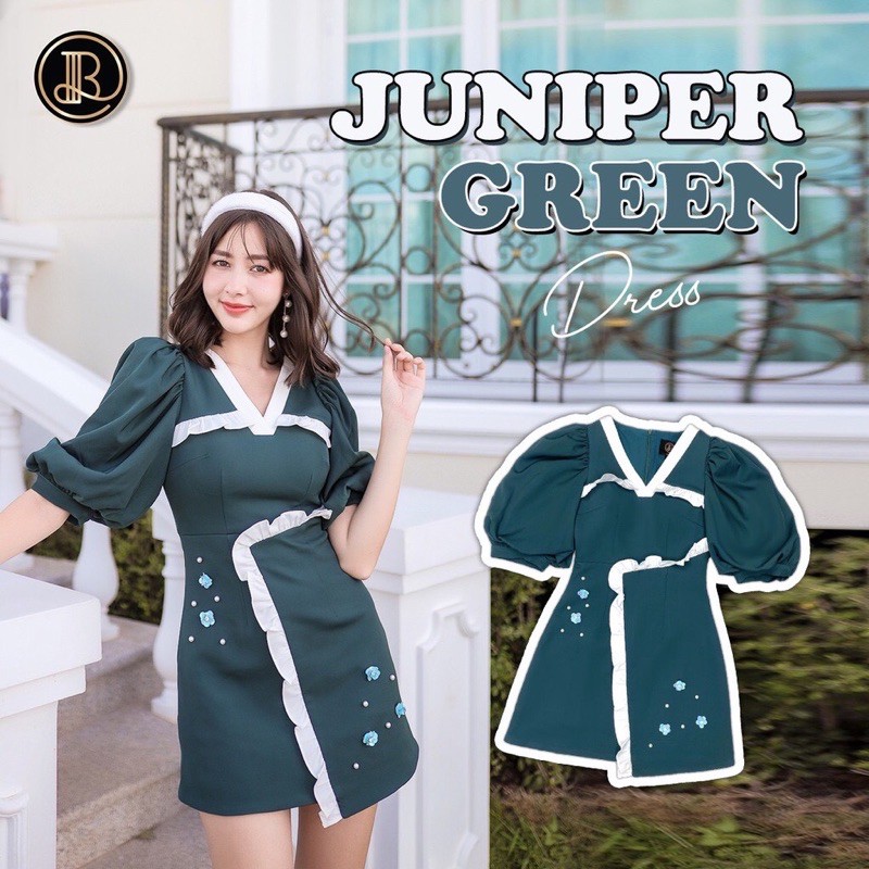 Juniper Green : BLT BRAND : มินิเดรสสีเขียว