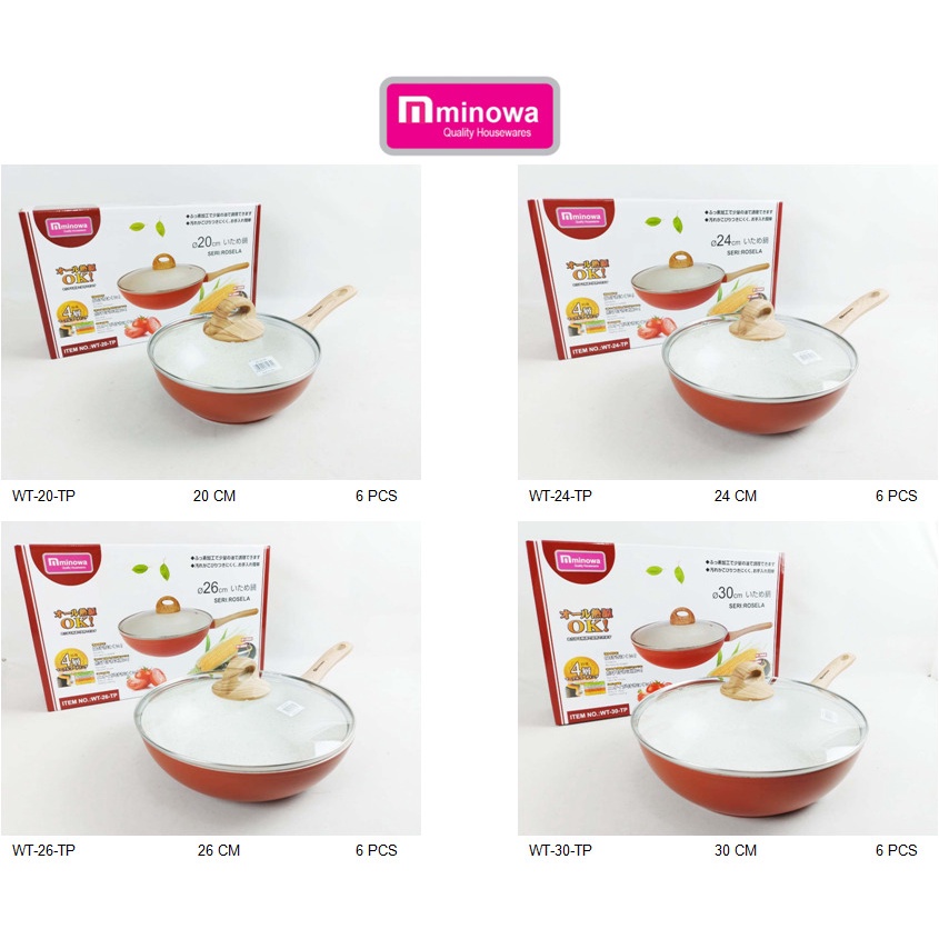 กระจก LID MARBLE PAN 20CM- 30 CM MINOWA/ WT-20 - WP 30/ MINOWA MARBEL PAN