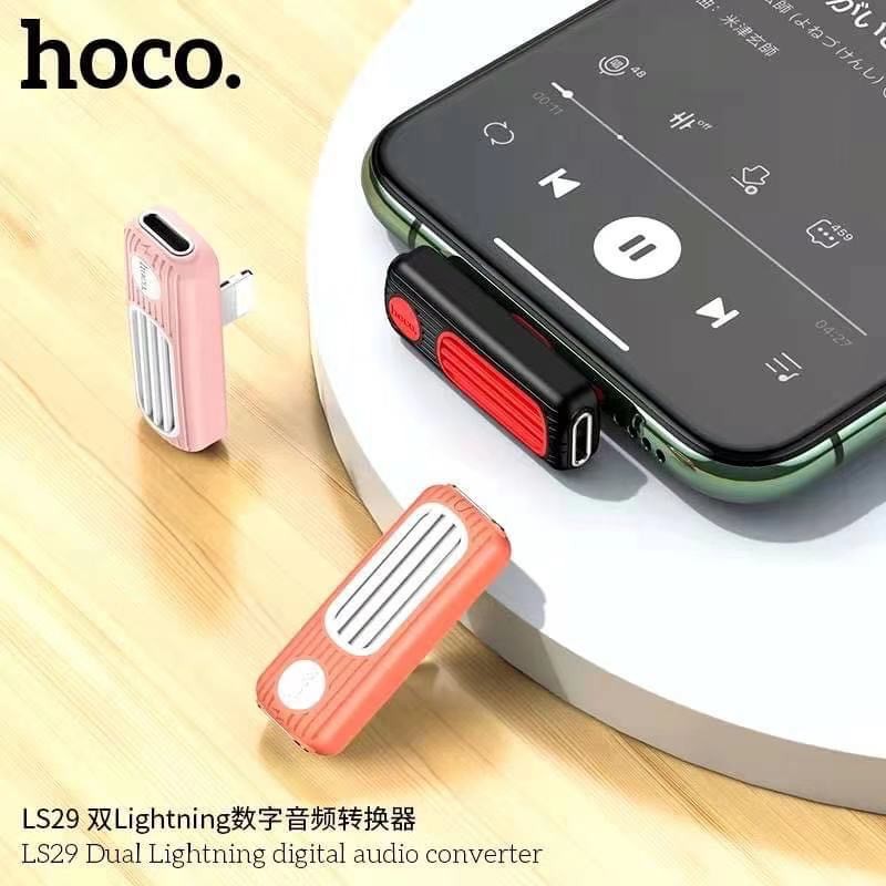 Hoco LS29 หัวต่อสายชาร์จ รุ่น (Lightning) + หูฟัง(Lightning) พร้อมกัน ใช้กับ iPhone7 8 X Xs Max 11 1