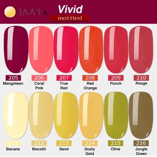 เซ็ต ยาทาเล็บ เจล 12 ขวด Gel Nail Polish Set HAAR x Mottled Vivid Tone โทน วิวิด ชีวิตชีวา สดใส สี ม่วง ชมพู แดง ส้ม ...