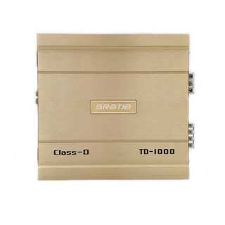 เพาเวอร์แอมป์ติดรถยนต์แรงๆ GRATIA รุ่น TD-1000 CLASS D 1000w. สีทอง ซิงค์คลาสสิค GRATIA เครื่องเสียงติดรถยนต์