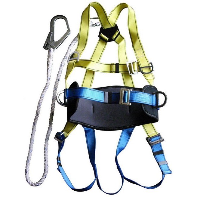 เข็มขัดปีนที่สูงเต็มตัว รุ่น MS-757 + Back support+Lanyards 1 Hook