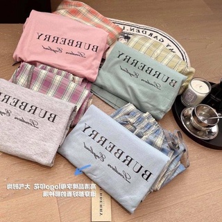 พร้อมส่ง🔥🔥ชุดนอน Set Burberry พาสเทล น่าร๊ากกกก ♥️ มีรูปงานจริง~~