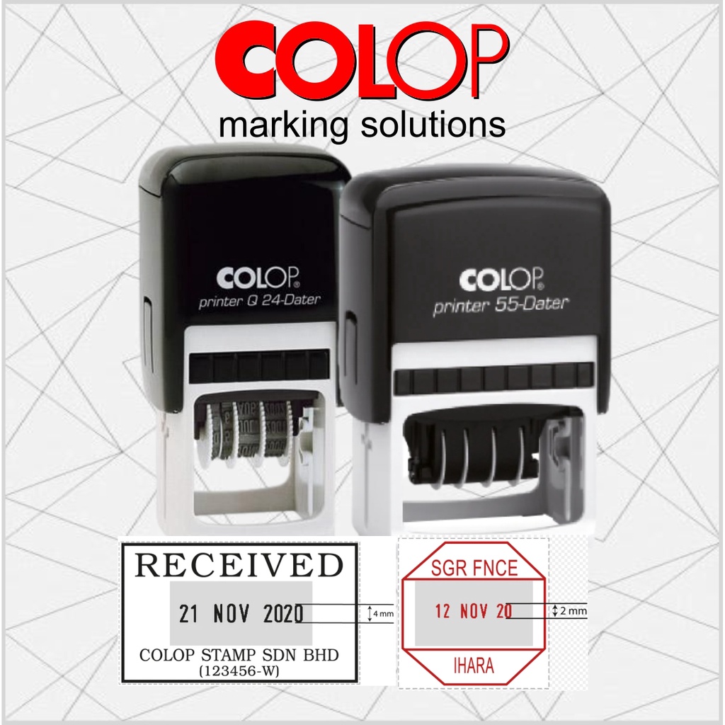 ตรายาง Colop Dader Q24D P35D P55D P54D Q43D P60D (CHAT DETAIL INK BIRU)