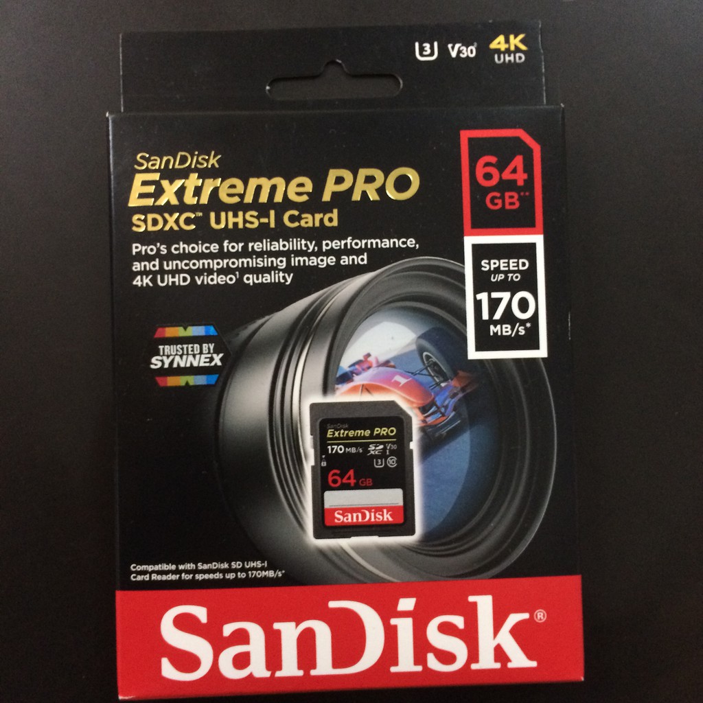 Sandisk 64 GB Extreme PRO SDXC UHS-I sd card V30 4K U3