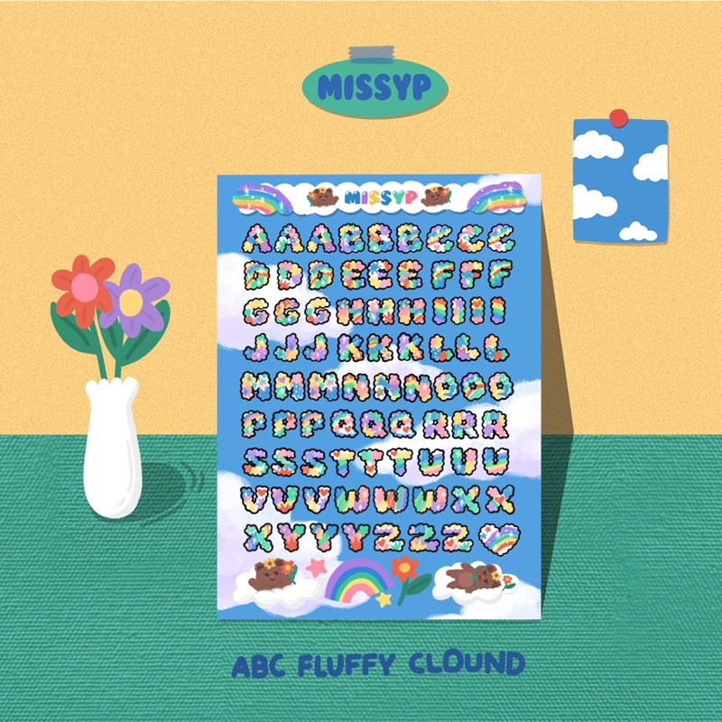 STICKER ABC FLUFFY CLOUND
