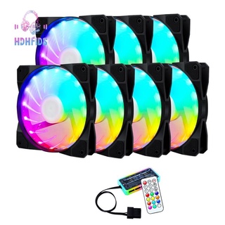 2Pcs 12V 6Pin 15 LED Light RGB Gaming PC Computer Fan LED 120Mm CPU Cooler Fan RGB Computer Fans+Controller Set